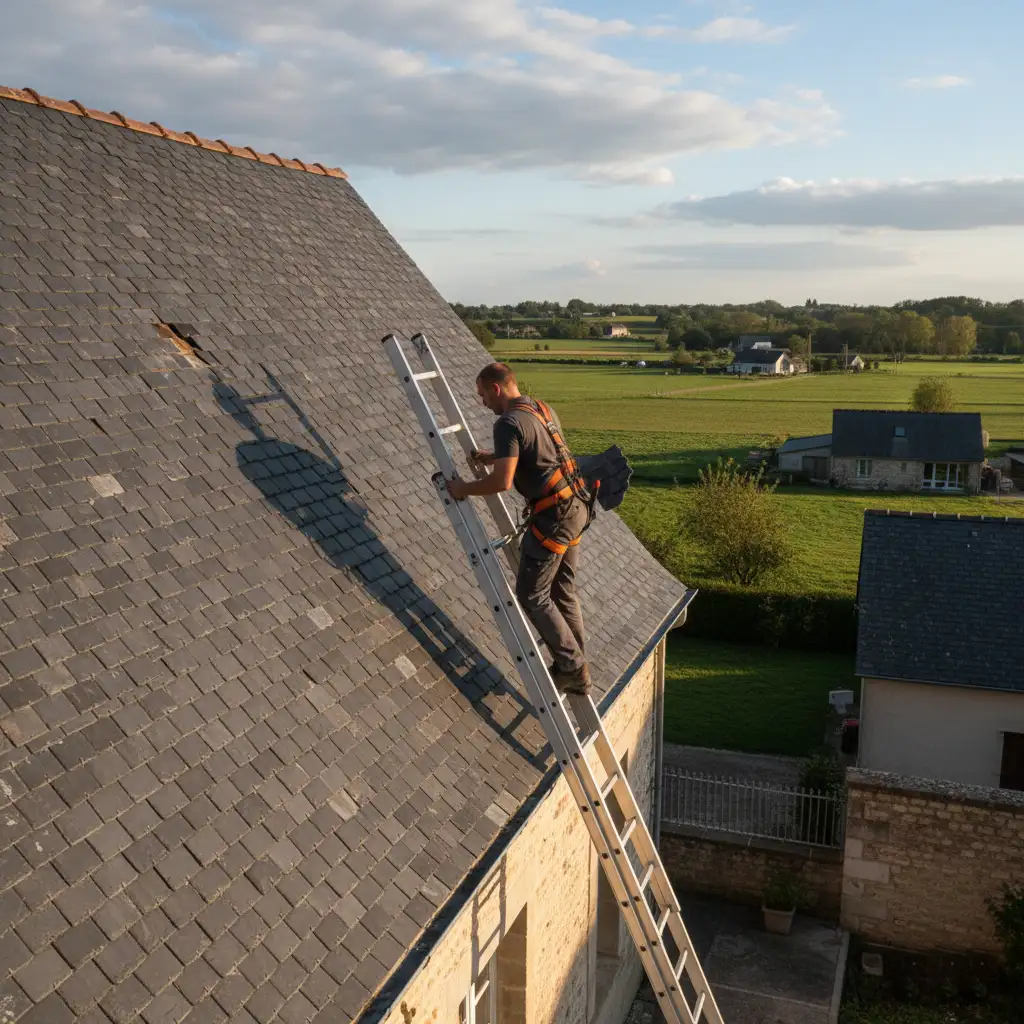 Chantier de toiture réalisé par LRC Couvreur à Istres
